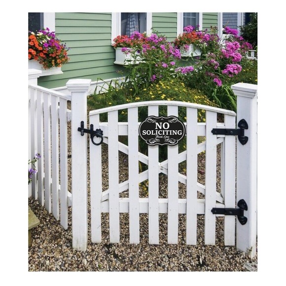 No Soliciting Wooden Sign for House Office, Vintage Look NEW - Picture 6 of 7